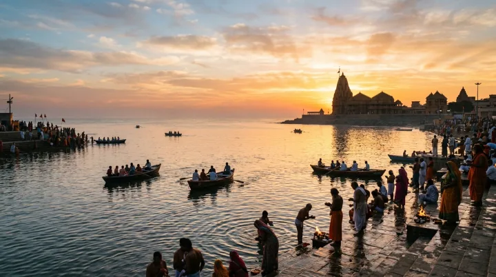 Triveni Sangam and sacred places near Somnath